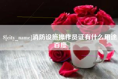 随县消防设施操作员证有什么用途百度