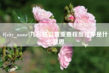 随县九宫格位置重要程度排序是什么意思