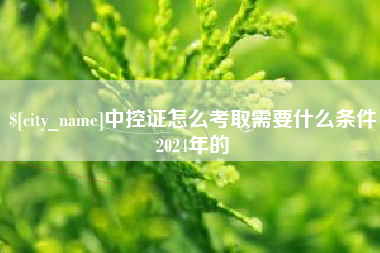随县中控证怎么考取需要什么条件2024年的
