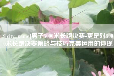 随县男子5000米长跑决赛-更是对5000米长跑决赛策略与技巧完美运用的体现